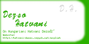 dezso hatvani business card